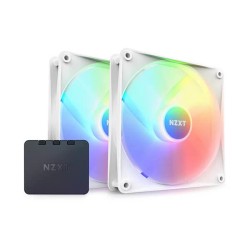 Nzxt F140 RGB Core Dual Pack White With Controller